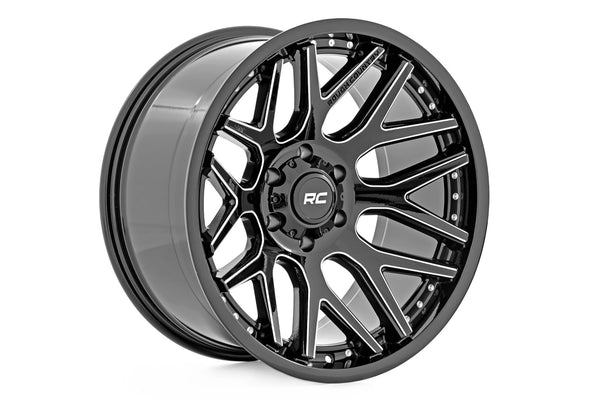 Rough Country 95 Series Wheel One-Piece Gloss Black Machined 20X10 8X18019Mm Fits Chevrolet Silverado 2500 HD, Chevrolet Silverado 3500 HD & more (2011-2026) 95201006M