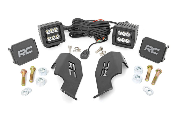 Rough Country Led Light Kit Cage Mount 2" Black Pair Fits Honda Talon 1000 92032