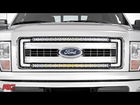 Rough Country Led Light Kit Grille Mount 30" Chrome Single Row Ford F-150 (09-14) 70659