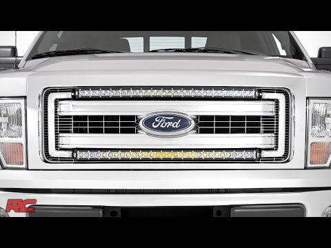 Rough Country Led Light Kit Grille Mount 30" Black Single Row Ford F-150 (09-14) 70661