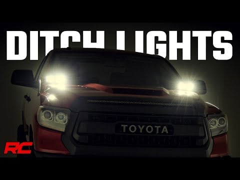Rough Country LED Light Kit Ditch Mount Dual 2" Black Pairs White DRL Fits toyotaTundra (14-21)
