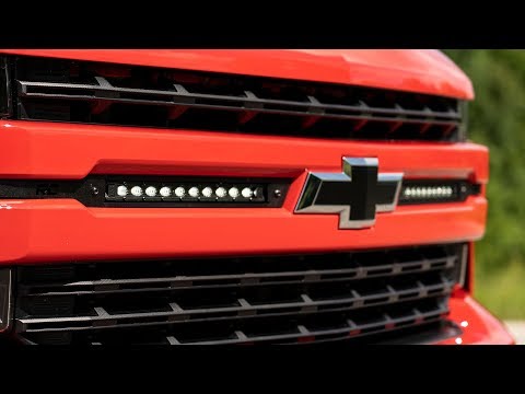 Rough Country Led Light Kit Grille Mount 10" Chrome Slimline Pair Chevy Silverado 1500 (19-23) 70818