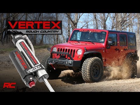 Rough Country Vertex 2.5 Adj Front Shocks 1-3" compatible with Jeep Wrangler Jk (2007-2018) 689009