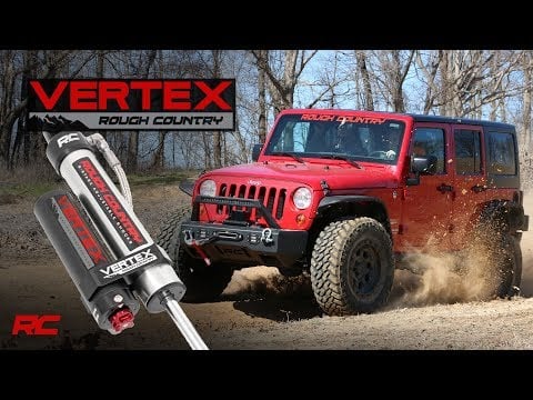 Rough Country Vertex 2.5 Adj Rear Shocks 3-5" compatible with Jeep Wrangler Jk (2007-2018) 699006
