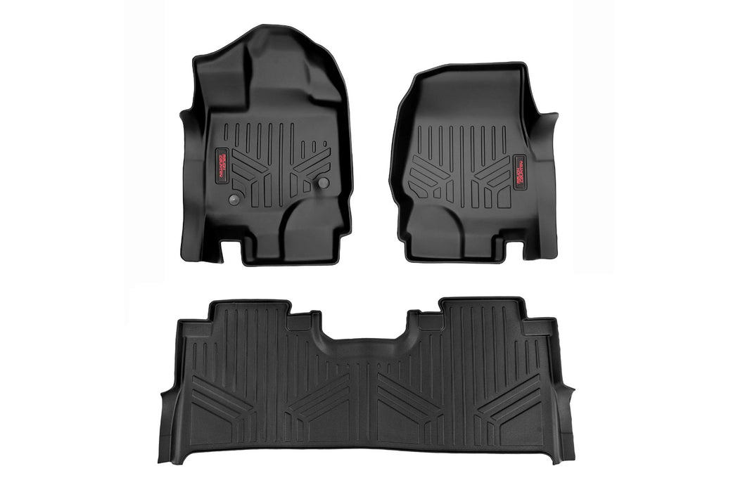 Rough Country Floor Mats Fr And Rr Fr Buckets W/Factory Under Seat Storage Ford F-150 2Wd/4Wd (2015-2023) M-51515