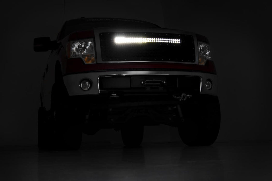 Rough Country Mesh Grille 30" Dual Row Led Chrome White Drl Ford F-150 (09-14) 70234