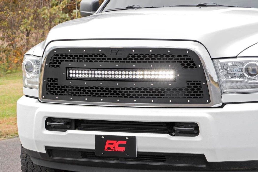 Rough Country Mesh Grille 30" Dual Row Led Black Ram 2500/3500 (13-18) 70152