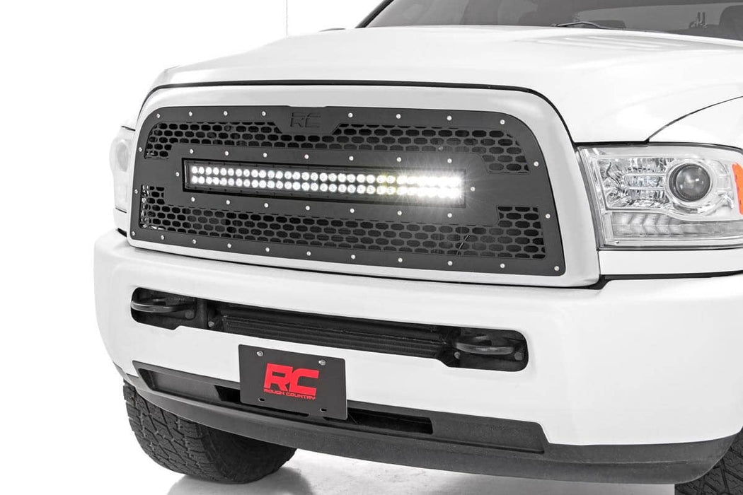 Rough Country Mesh Grille 30" Dual Row Led Black Ram 2500/3500 (13-18) 70152