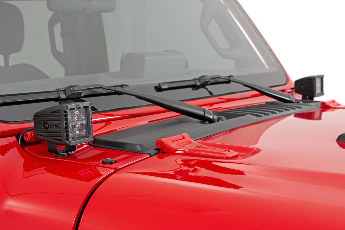 Rough Country Led Light Cowl Mnt 2" Spectrum Pair Fits Jeep Gladiator Jt (20-23)/Wrangler Jl (18-23) 80062
