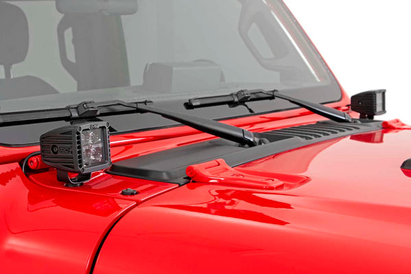 Rough Country Led Light Cowl Mnt 2" Spectrum Pair Fits Jeep Gladiator Jt (20-23)/Wrangler Jl (18-23) 80062