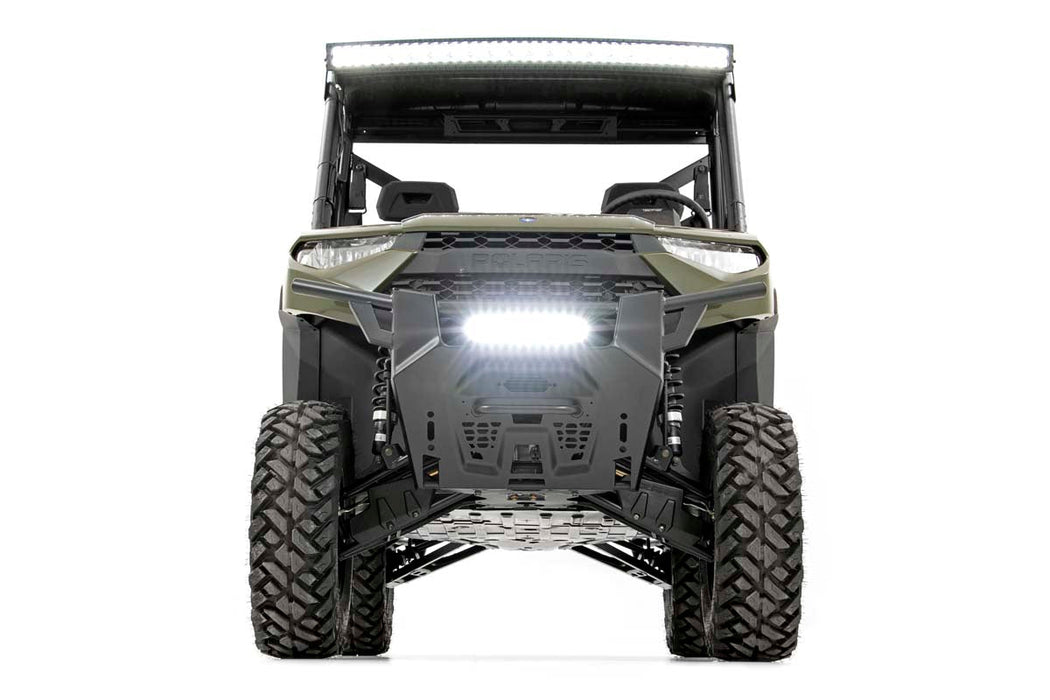 Rough Country Led Light Bumper Mount 12" Black Single Row Polaris Ranger Xp 1000/1000 Crew 93014