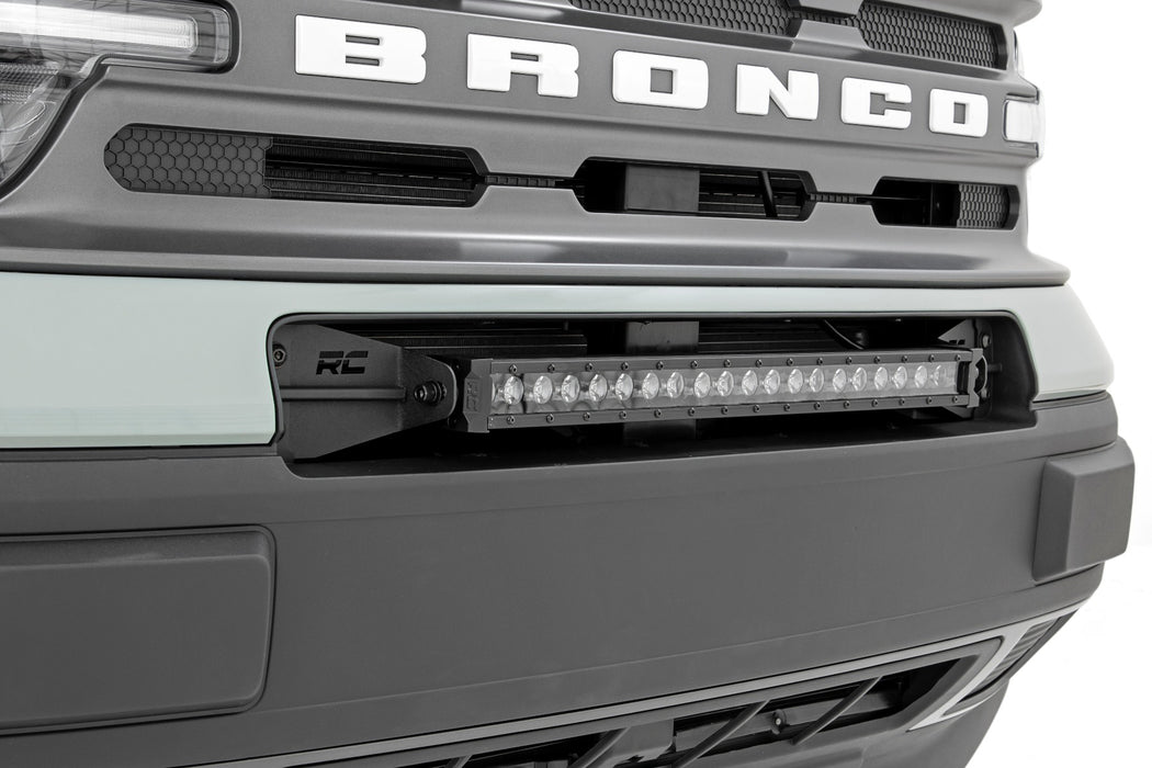 Rough Country Led Light Bumper Mount 20" Black Single Row White Drl Ford Bronco Sport (21-23) 71037