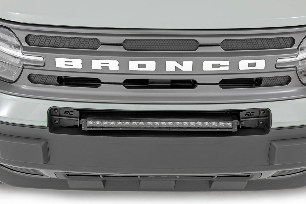 Rough Country Led Light Bumper Mount 20" Black Single Row White Drl Ford Bronco Sport (21-23) 71037