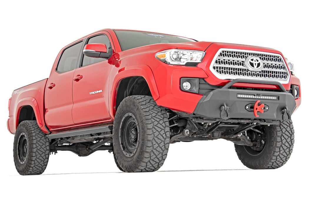Rough Country Front Bumper Hybrid 12000-Lb Pro Series Winch Synthetic Rope Toyota Tacoma (16-23)