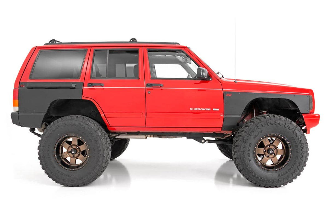 Rough Country Fender & Quarter Panel Armor Front Combo Jeep Cherokee Xj (97-01) 10577_A