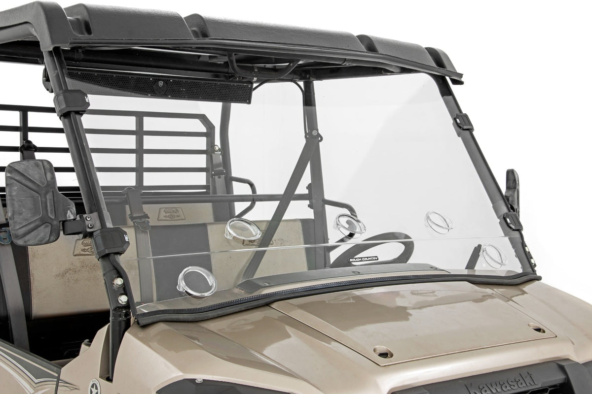Rough Country Vented Full Windshield Scratch Resistant Fits Kawasaki Mule 98215150