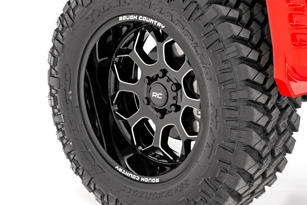 Rough Country 96 Series Wheel One-Piece Gloss Black 22X10 6X5.519Mm 96221012