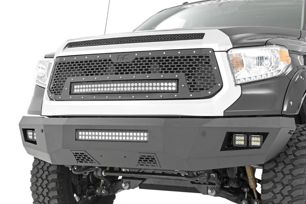 Rough Country Mesh Grille 30" Dual Row LED Black White DRL Toyota Tundra (14-17)