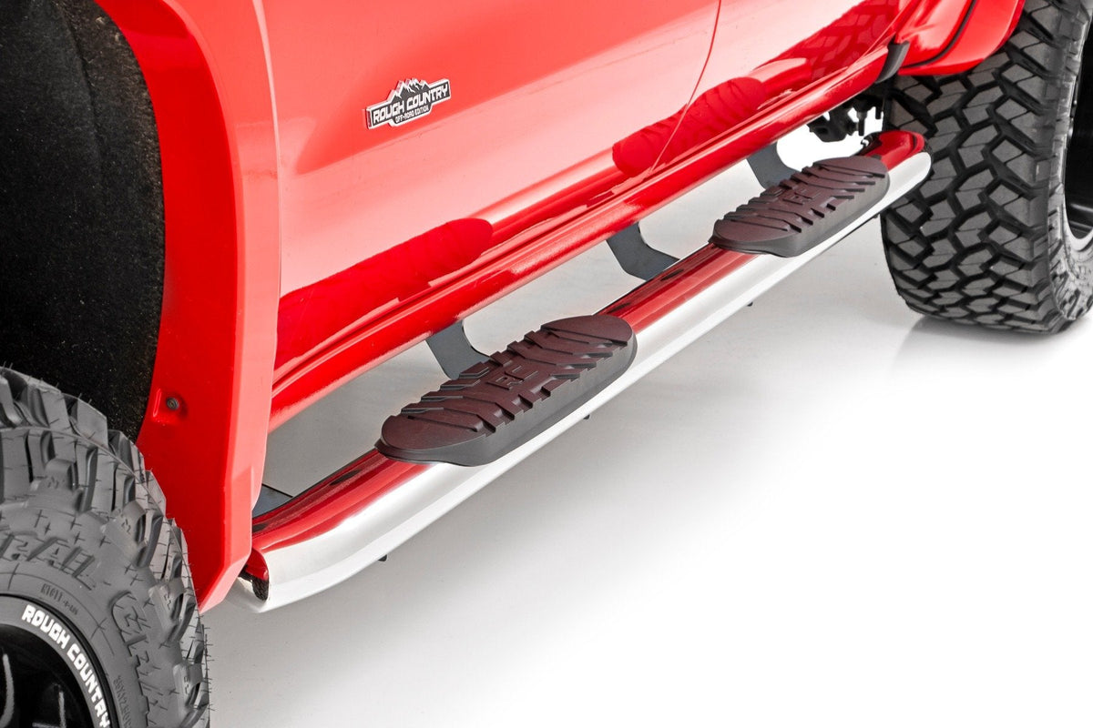 Rough Country Oval Steps Stainless Crew Cab Fits Chevy/GMC 1500/2500HD/3500HD (19-23) 21002S