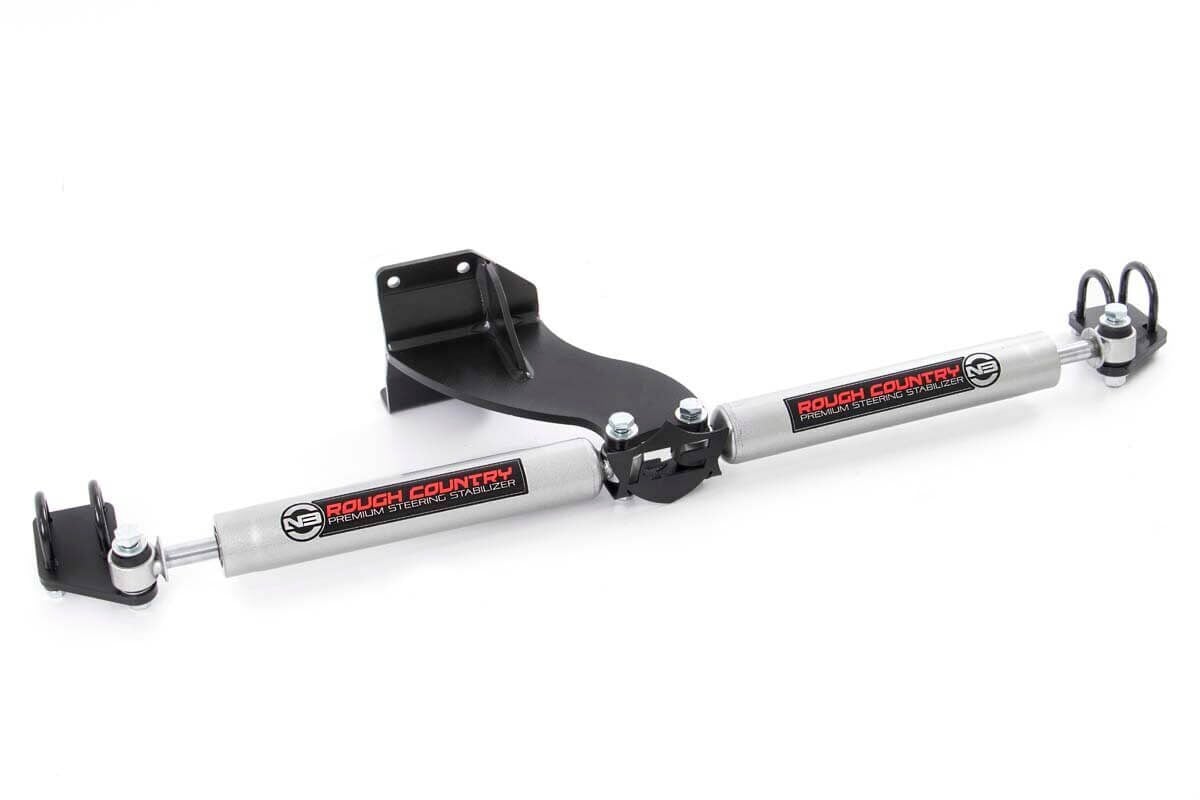 Rough Country N3 Steering Stabilizer Dual 2.5-8 Inch Lift Fits RAM 2500 (14-23)/3500 (13-23) 8749430