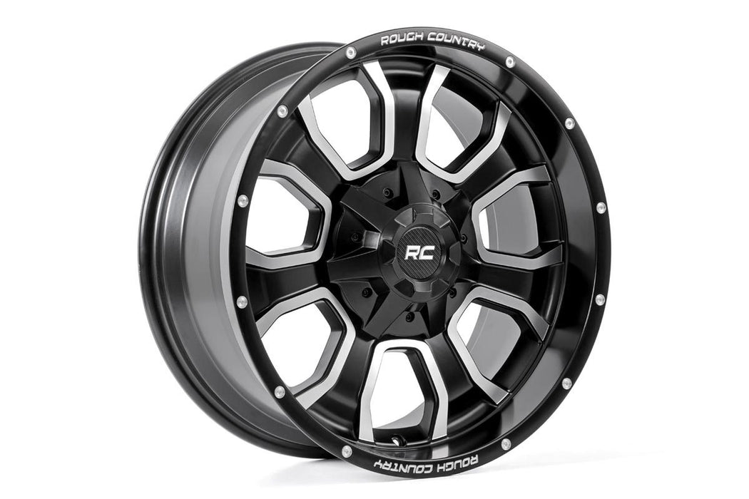 Rough Country 93 Series Wheel One-Piece Machined Black 20X9 6X5.5/6X135 0Mm 93209012