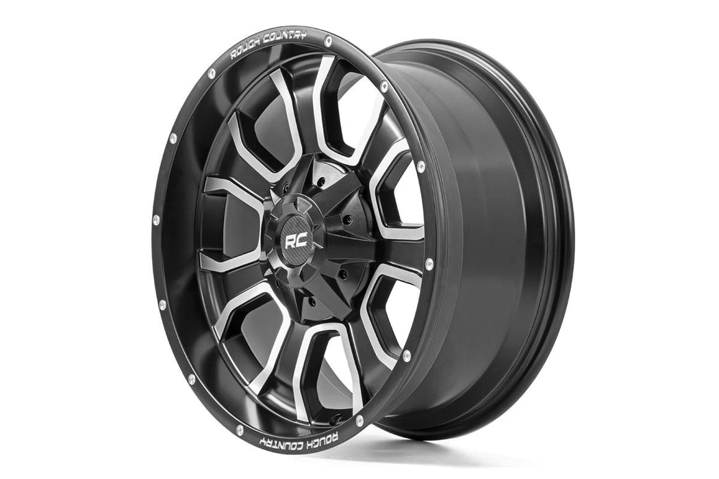 Rough Country 93 Series Wheel One-Piece Machined Black 20X9 5X5/5X4.512Mm 93209013