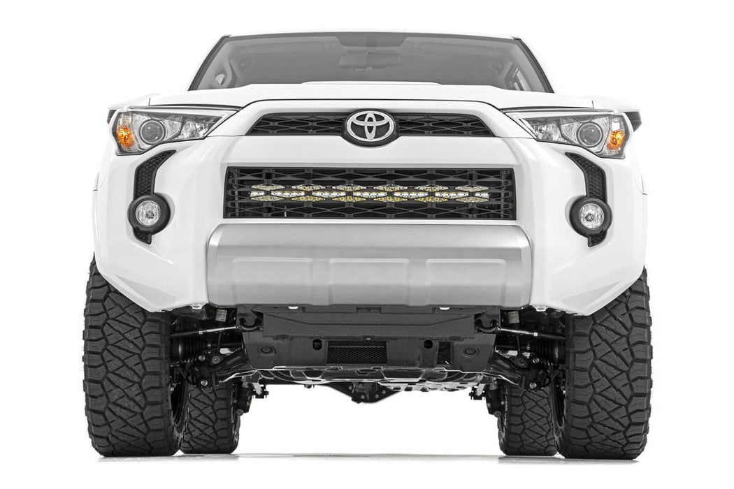 Rough Country LED Light Kit Bumper Mount 30" Black Dual Row White DRL Fits toyota4Runner (14-20)