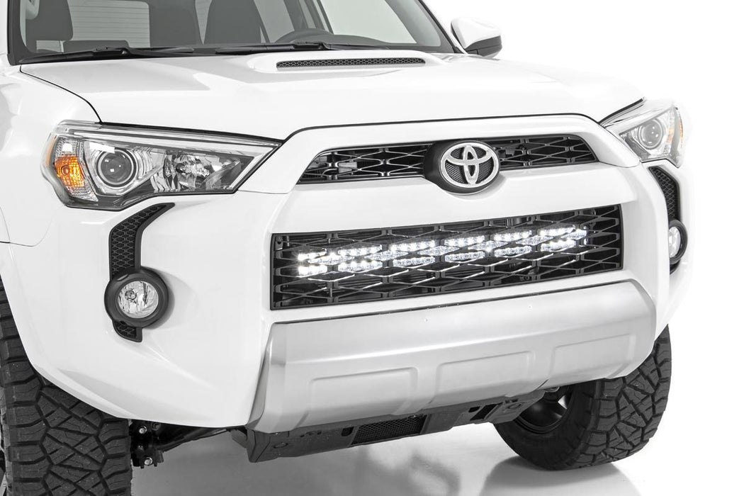 Rough Country LED Light Kit Bumper Mount 30" Black Dual Row White DRL Fits toyota4Runner (14-20)