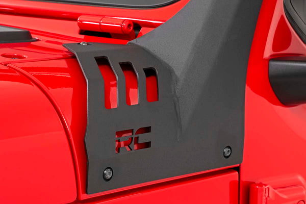 Rough Country Fits Jeep 50-Inch Straight Led Light Bar Upper Windshield Kit W/ Single-Row Black Series Led (20-22 Gladiator Jt, 18-22 Wrangler Jl) 70065