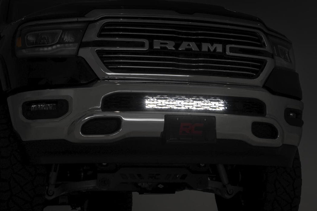 LED Light | Bumper Mount | 20" Black Dual Row | White DRL | Ram 1500 (19-22)