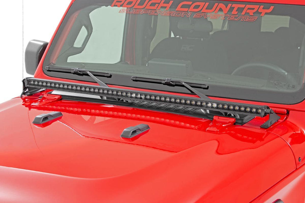 Rough Country Led Light Cowl Mnt 50&Quot; Spectrum Single Row Jeep Gladiator Jt (20-23)/Wrangler Jl (18-23) 80057
