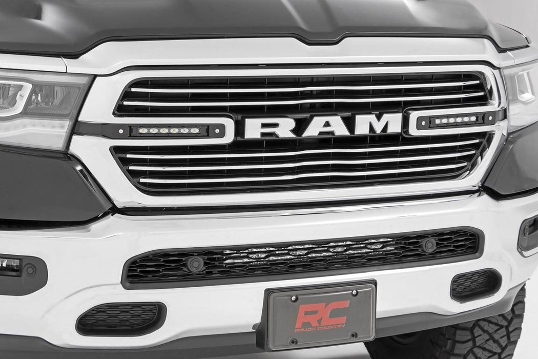 Rough Country Dual 6In Led Grille Kit Black Slimline Ram 1500 2Wd/4Wd (19-23) 70783