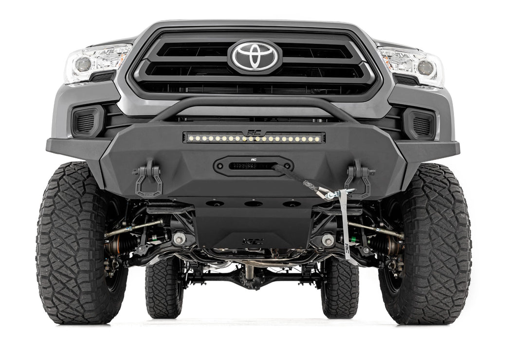 Rough Country Front Bumper High Clearance 12000-Lb Pro Series Winch Synthetic Rope Fits toyotaTacoma 4WD (16-23)
