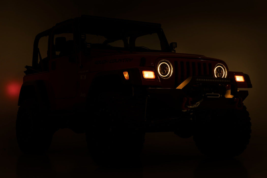 Headlights | DRL Halo LED | 7" | Jeep Wrangler TJ 4WD (1997-2006)