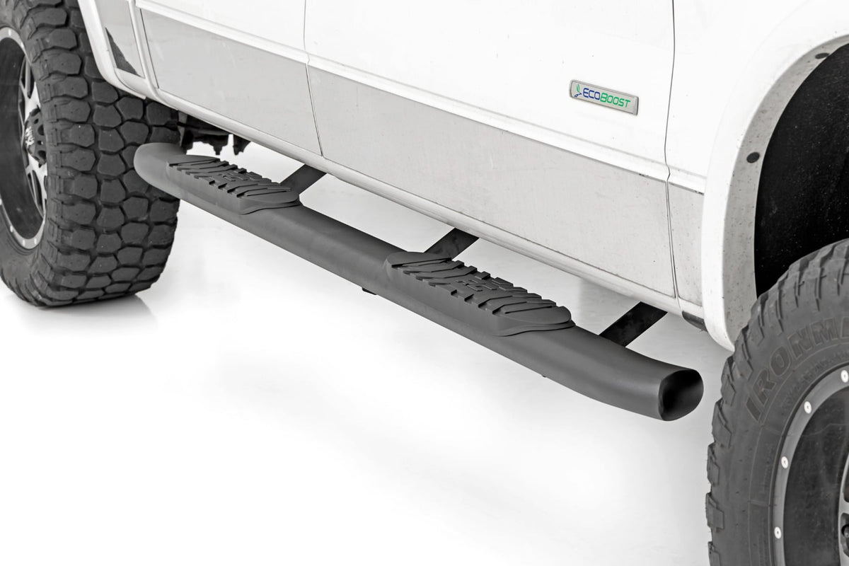Rough Country Oval Nerf Step Crew Cab Black Fits Ford F-150 2WD/4WD (2009-2014) 21007