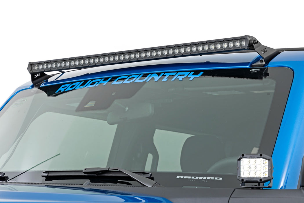 Rough Country Led Light Kit Upper Windshield 40" Black Single Row Ford Bronco (21-23) 71041
