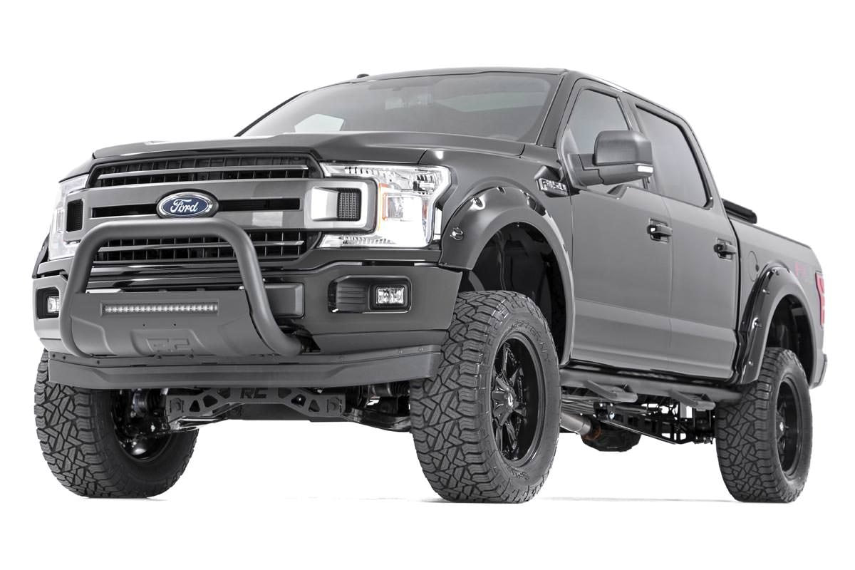 Rough Country Black Led Bull Bar Fits Ford Expedition (03-23)/F-150 (04-23) 2WD/4WD B-F4041