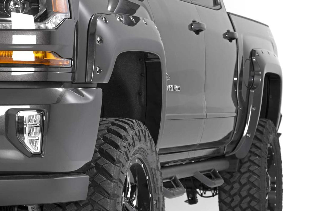 Rough Country Pocket Fender Flares W/ Rivets (6.5-Foot And 8-Foot Bed Models) F-C11611