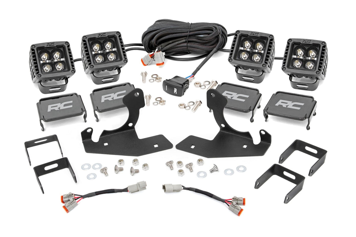 Rough Country Fits Chevrolet Led Fog Light Kit Black Series W/ White Drl (11-14 Silverado Hd) 70628DRL