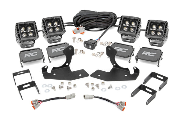 Rough Country Fits Chevrolet Led Fog Light Kit Black Series W/ White Drl (11-14 Silverado Hd) 70628DRL