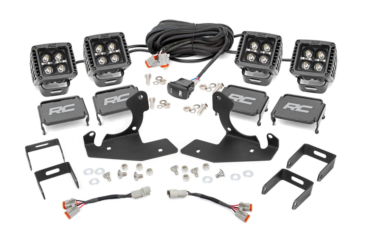 Rough Country Fits Chevrolet Led Fog Light Kit Black Series W/ Amber Drl (07-13 Silverado 1500) 70762DRLA