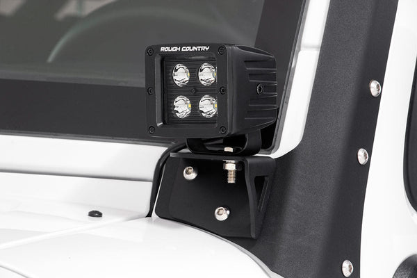 Rough Country Led Light Mount Lower Windshield Pod Fits Jeep Wrangler Jk (07-18) 70044