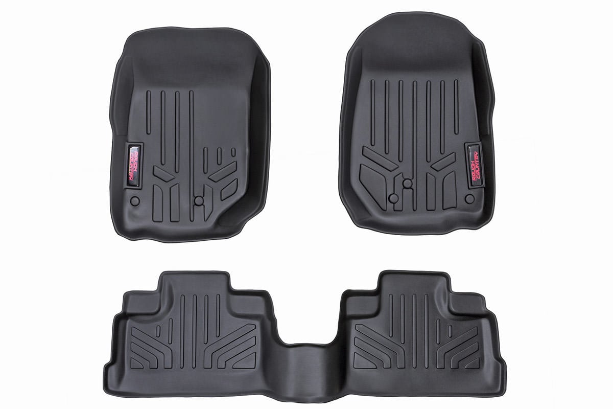 Rough Country Floor Mats Fr & Rr 4 Door Fits Jeep Wrangler Jk 2WD/4WD (07-13) M-60712