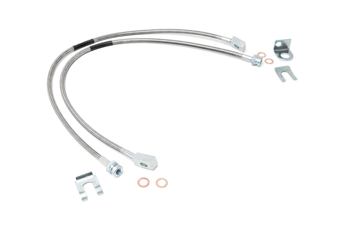 Rough Country Brake Lines Stainless Fr 4-6" Lift Fits Jeep Cherokee Xj/Wrangler Tj/Wrangler Yj 89702