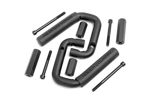 Rough Country Grab Handles Steel Front Black compatible with Jeep Wrangler Jk (2007-2018) 6501