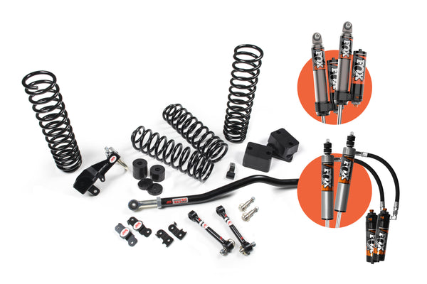 JKS 2018-2025 Fits Jeep Wrangler JL - 2Dr - J-Venture 3" Suspension Lift Kit - Std Rate Coil Springs Front, Rear - FOX 2.5" Performance Elite Series Shocks Front, Rear, Fits 2018-2025 Jeep Wrangler JL JSPEC132PES