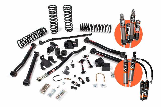 JKS JSPEC113PES 2007-2018 compatible with Jeep Wrangler (JK) 4Dr 3.5" J-Konnect Suspension Lift Kit w/ Fox 2.5 PES R/R DSC Shocks 4wd