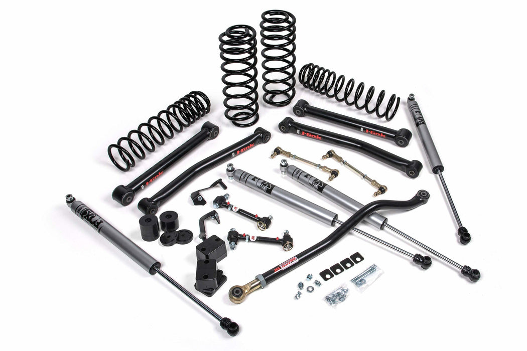 JKS JKSAPP140BLKXL 2018-2024 Jeep Wrangler (JL) J-Konnect 2.5" 4Dr w/Fox 2.5 Performance Elite Series Shocks, STD Rate Coils