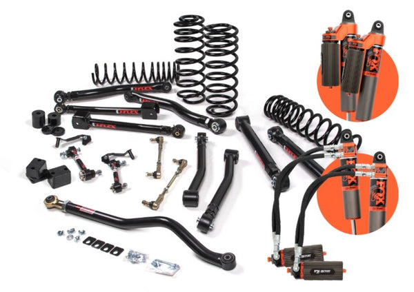 JKS 2018-2023 Compatible With Jeep Wrangler JL 4Dr 2.5" J-Krawl System, Rubber Fox 3.0 Frs Ibp R, R Dsc Front, Fox 3.0 Frs Ibp P, B Dsc Rear, Std Rate Coils, Fits 2018-2023 Jeep Wrangler JL JSPEC184FRS