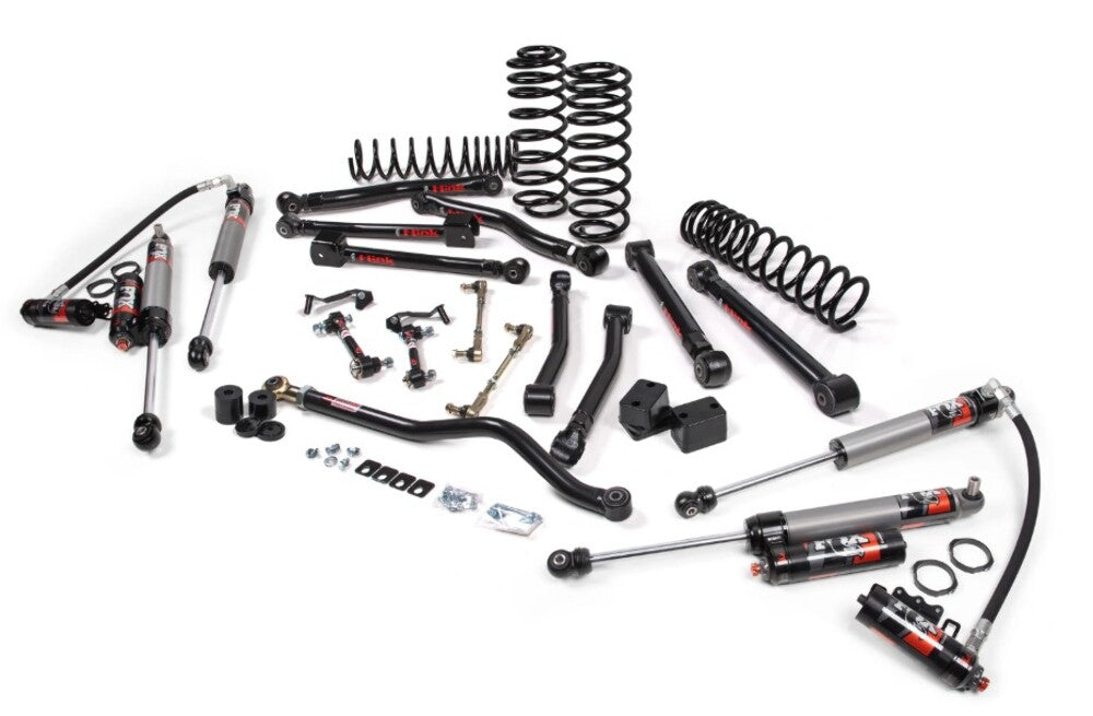 JKS 2018-2023 Compatible With Jeep Wrangler JL 4Dr 3.5" J-Krawl System, Rubber Fox 2.5 Pes R, R Dsc Front, Fox 2.5 Pes P, B Dsc Rear, Std Rate Coils Jksa JSPEC186PES, Fits 2018-2023 Jeep Wrangler JL JSPEC186PES